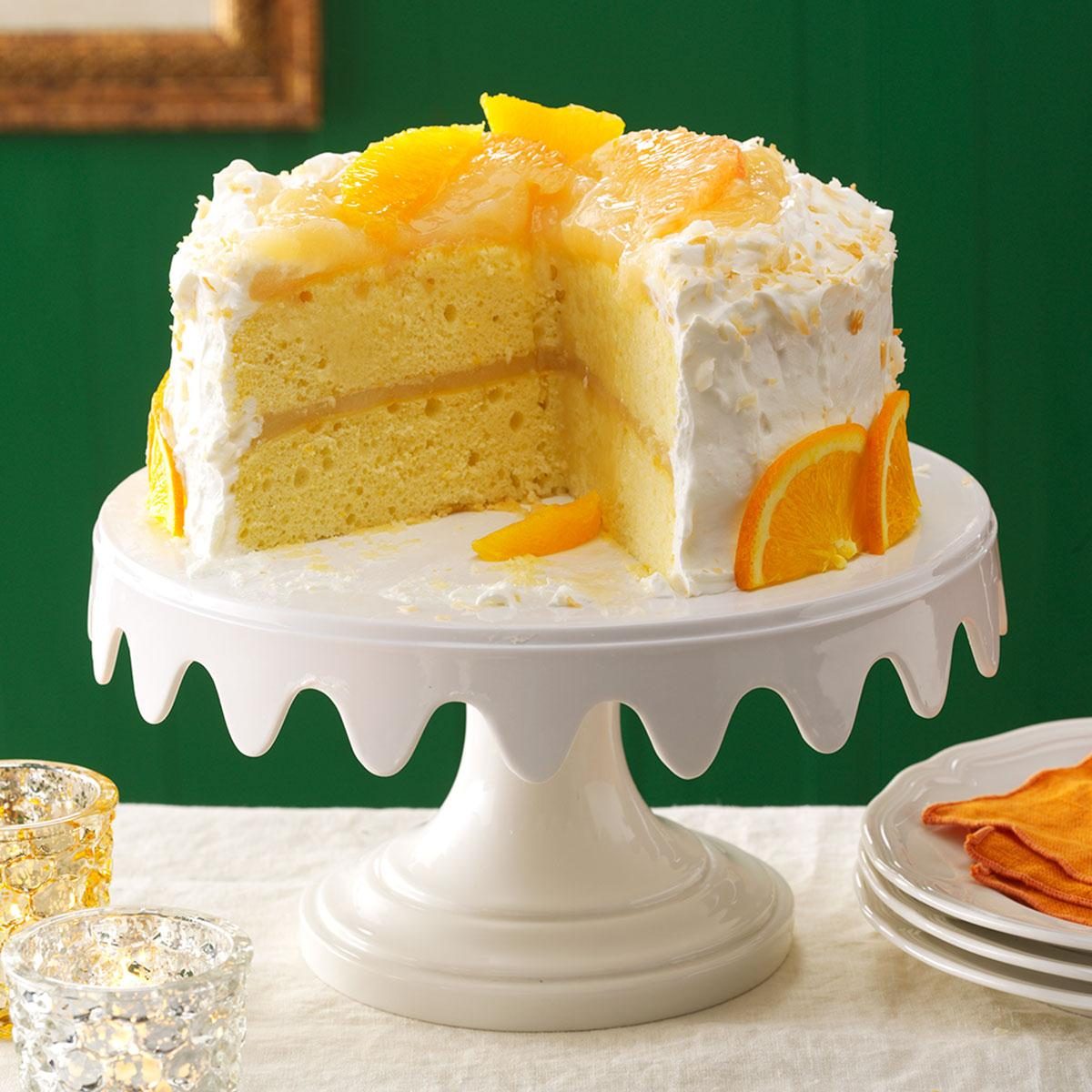 椰子柑橘夹心蛋糕