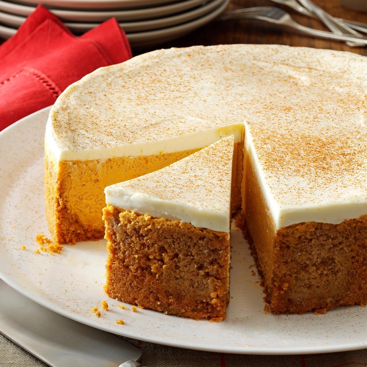 Pumpkin Cheesecake with Sour Cream Frosting